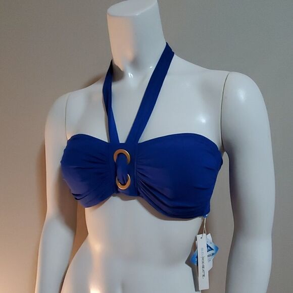 NWT Bleu Rod Beattie Blue Halter Bikini Top (6) - Picture 1 of 5